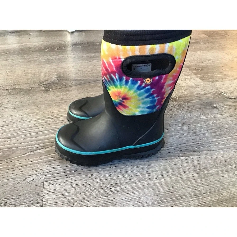 Bogs Toddler Size 9 Waterproof Snow Winter Boots Kids Grasp Tie Dye Boots